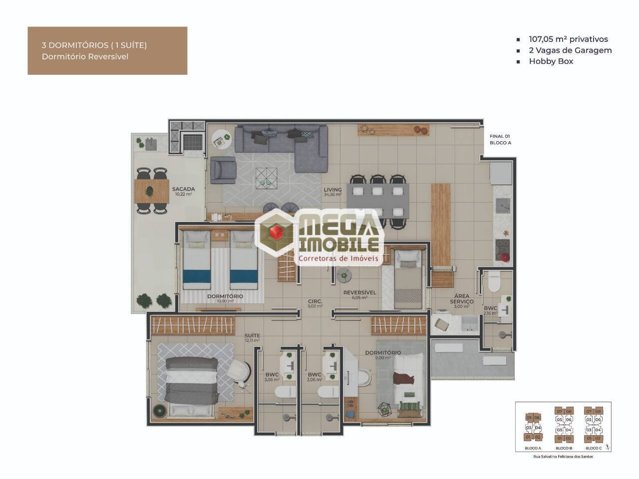 Apartamento à venda com 3 quartos, 108m² - Foto 37