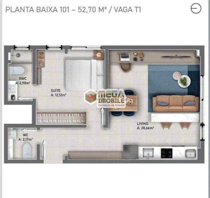 Apartamento, 1 quarto, 46 m² - Foto 13